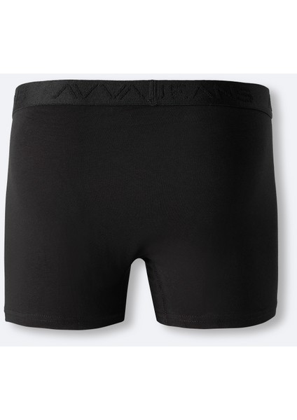 Erkek Siyah Pamuklu Esnek Kumaş Düz Boxer B009510