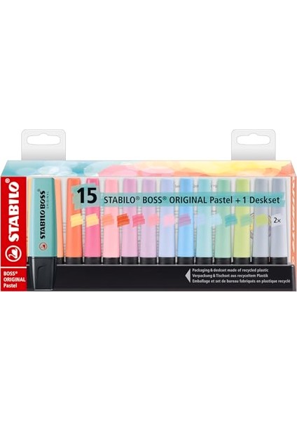 Fosforlu Kalem Boss Orıgınal Pastel 15'li 7015-02