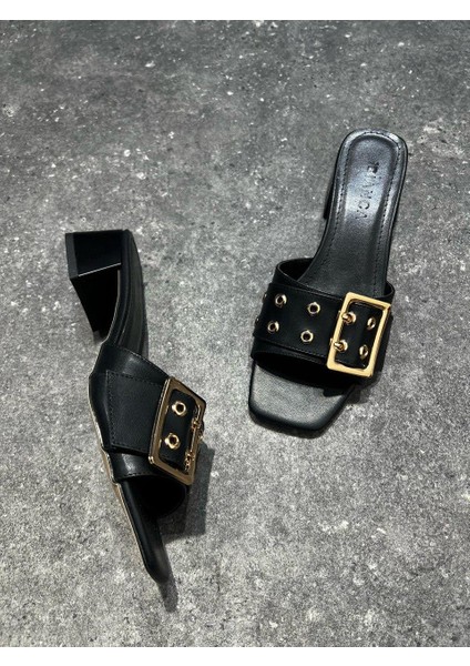 Kadın Siyah Günlükterlik Alçak Kalın Topuk Tek Bantlıterlik Best 4cm fırsatları