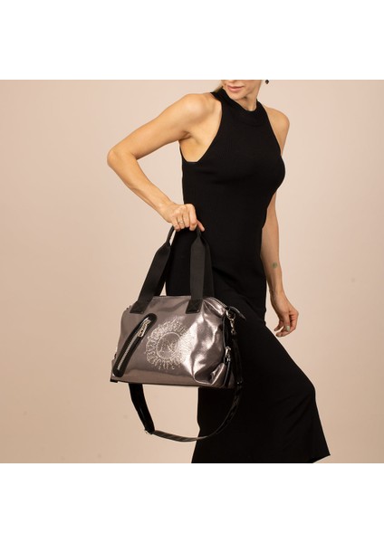1058 Kadın Taşlı Omuz Çantası Gri fırsatları