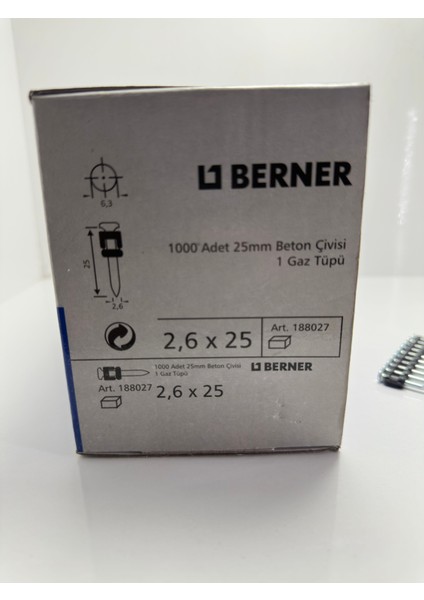 Nb-25 Beton-Metal Şerit Çivisi 2,5X25 mm 1000 modelleri