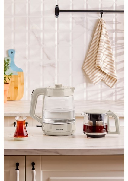 Xl Cam Çay Makinesi 0,9 Lt Cam Demlik 2,2 Lt Cam Su Isıtıcı Haznesi, 35 Bardak Kapasite fırsatları