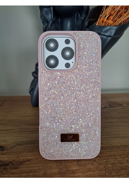 iPhone 16 Pro Uyumlu Işıltılı Taşlı Lüks İçi Kadife Kamera Çıkıntılı Swarovski Kılıf