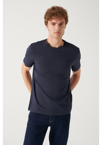 Erkek 5'li %100 Pamuk Bisiklet Yaka T-Shirt E001021