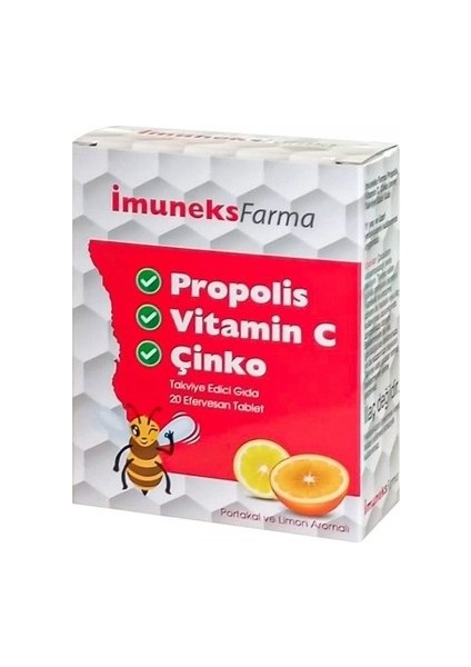 Propolis Vitamin C ve Çinko 20 Tablet