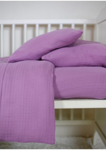 Muslin Bebek Nevresim Takımı 2 Yastık Kılıfı, Nevresim, Lastikli Çarşaf - %100 Organik Pamuk