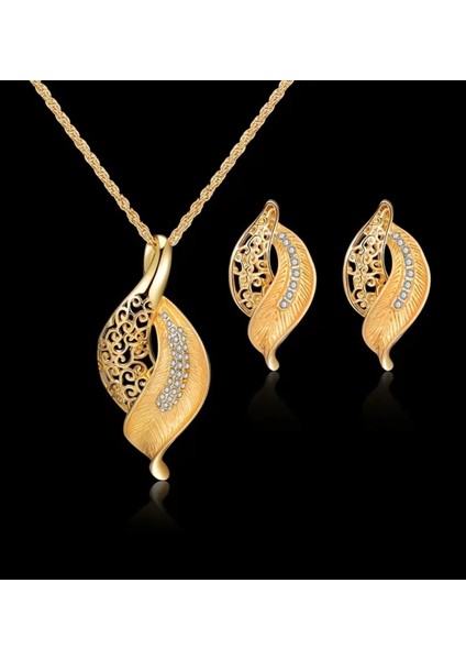 Takı Seti Inci Rhinestones Kolye & Sallantılı Küpe