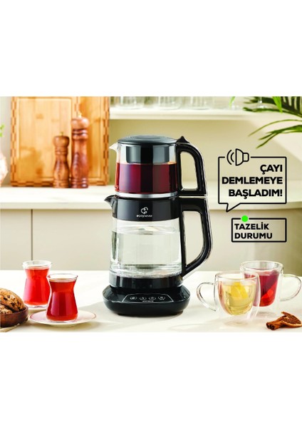 Konuşan Cam Çay Makinesi Su Isıtıcı ve Mama Suyu Hazırlama 1700W Starlight fiyatları