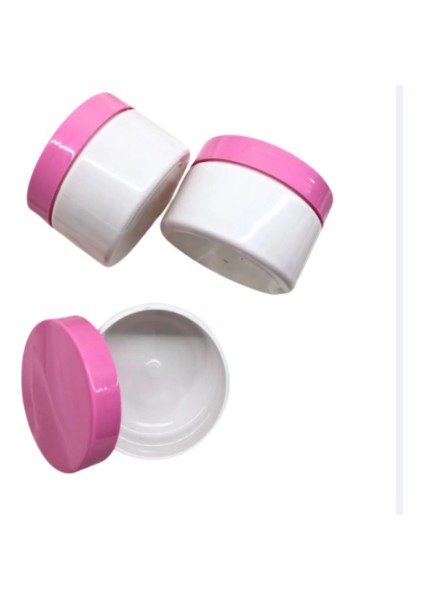 Beyaz Pembe Boş Krem Kutusu 25 ml