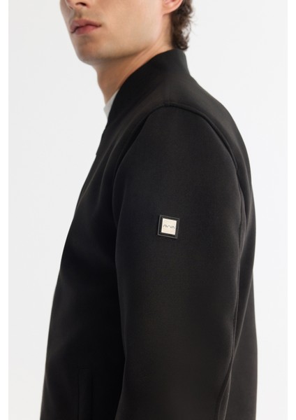 Erkek Siyah Fermuarlı Süet Dokulu Bomber Comfort Fit İnce Mont B006045 fırsatları