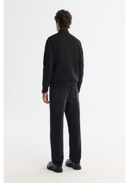 Erkek Siyah Fermuarlı Süet Dokulu Bomber Comfort Fit İnce Mont B006045 modelleri