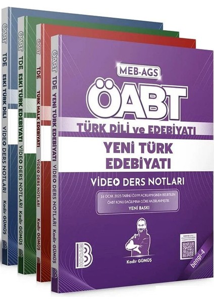Öabt Meb-Ags Türk Dili ve Edebiyatı Video Ders Notları 4 Lü Set