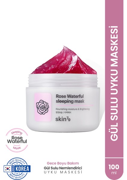 Rose Waterful Sleeping Mask -Gül Sulu Nemlendirici Uyku Maske-100ml