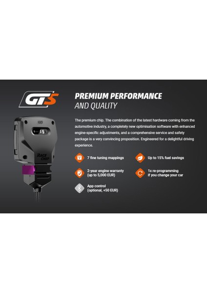 Opel Corsa (F) 1.2T 130 Ps / 230 Nm, için Race Chip Gts5 App Profesyonel Digital Power Box Chip Tuning Seti ile +39 Ps, +69 Nm Tork Artışı