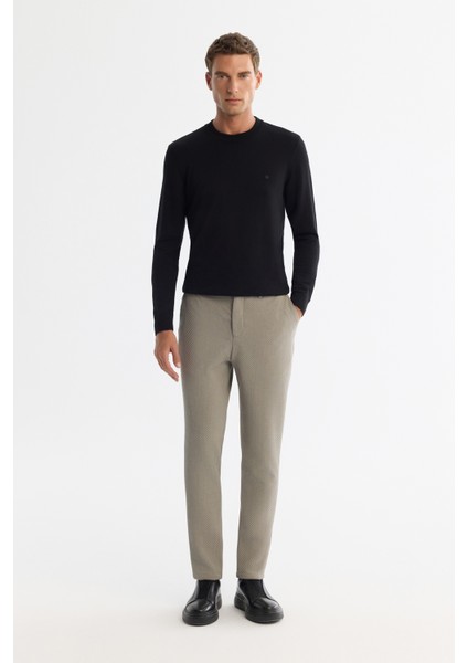 Erkek Vizon Yandan Cepli Bi-Stretch Slim Fit Pantolon A42Y3212