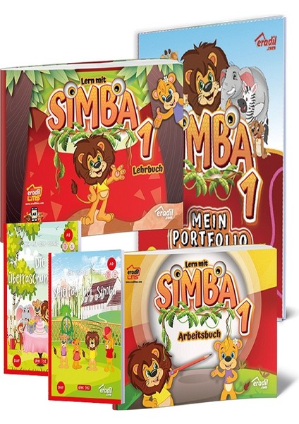 Simba 1 - Lehrbuch + Mein Portfolio + Arbeitsbuch + Lektüren (5 Kitap)