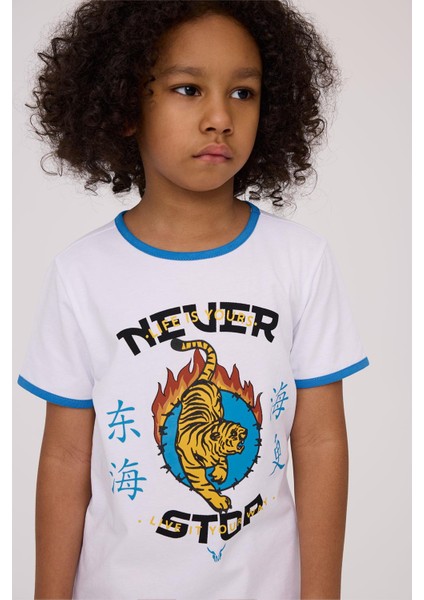 Bg Store Erkek Çocuk Beyaz Tshirt