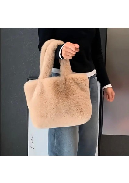 Yumuşak Peluş Çanta , Geniş Kapasiteli Kol Çantası
