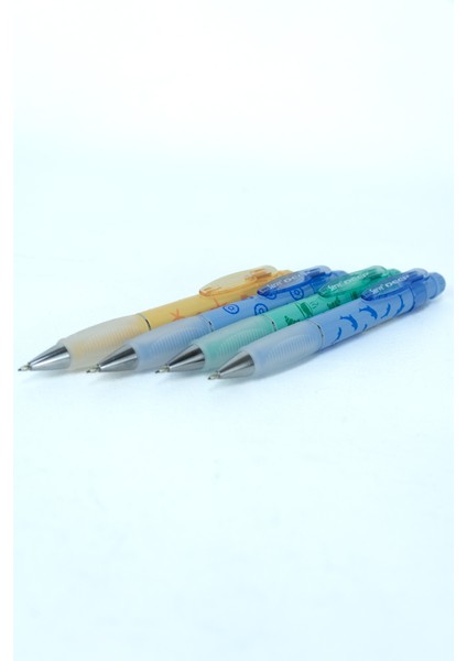 Kırtasiye Versatil Mekanik Kurşun Kalem 4'lü 0.7 mm Dolphin Çiçek Serisi Yumuşak Uçlu