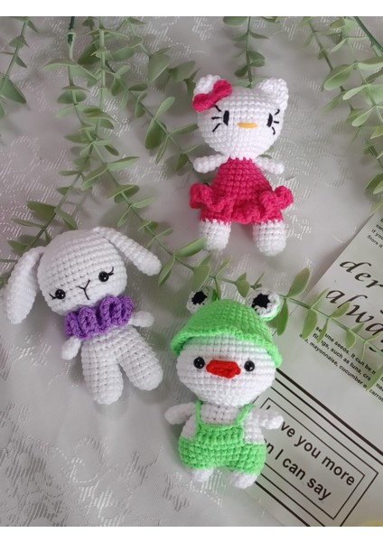 Örgü Amigurumi Hayvan Oyuncaklar (Hellokitty, Tavşan , Ördek)