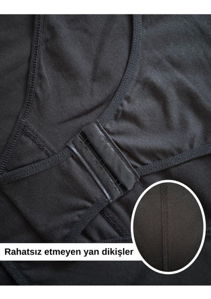 Kadın Ip Askılı Çıtçıtlı Body, Modal - Pamuk Karışımlı, ( Kancalı ), 2'li Paket, Siyah, Xl fırsatları