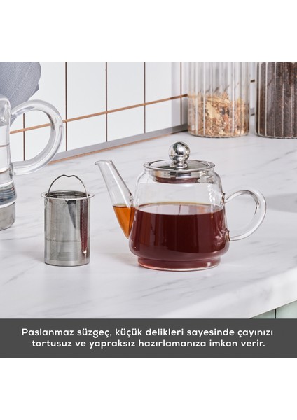 Dora Midi Borosilikat Cam Çaydanlık