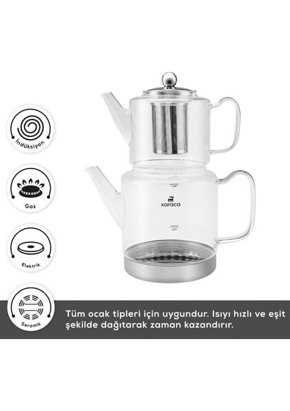 Dora Borosilikat Cam Maxi Çaydanlık