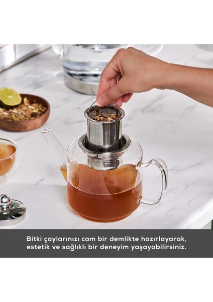 Dora Borosilikat Cam Maxi Çaydanlık