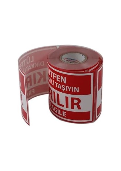 Etiketi Büyük Boy Kuşe, Fragile Label Yapışkanlı Etiket 100X150MM Ruloda 250 Adet Sticker, Koli Için Çıkartma Güvenlik Etiketi, Dikkat Kırılır Uyarı Etiketi, Paketleme Etiketleri