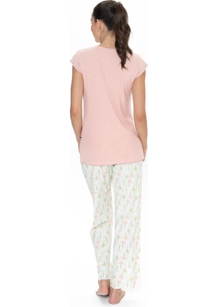 Kadın Somon Pijama Takım
