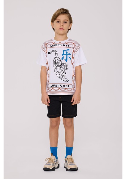 Bg Store Erkek Çocuk Beyaz Tshirt