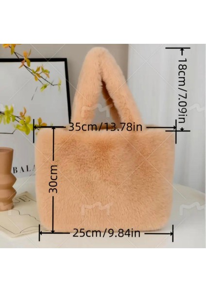 Yumuşak Peluş Çanta Geniş Kapasiteli Kol Çantası