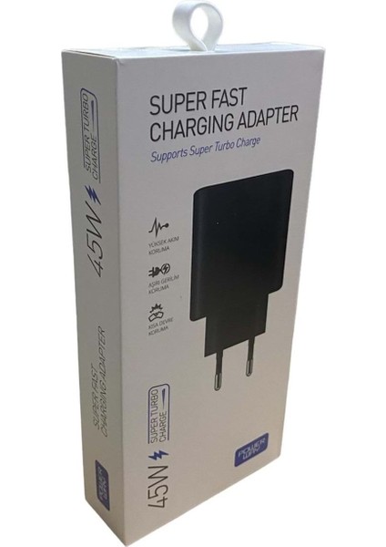 Poco F3 Ile Uyumlu 45W Pd Destekli Type-C Hızlı Şarj Adaptörü S45