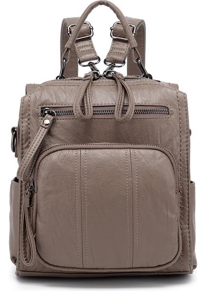 Yıkama Deri Sırt Askılı Kadın Çantası 21K Barcelona 1915