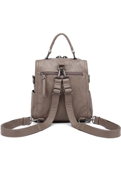 Yıkama Deri Sırt Askılı Kadın Çantası 21K Barcelona 1915 modelleri