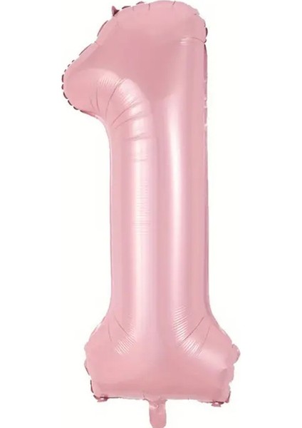 Pembe 1 Rakam Folyo Balon 80 cm
