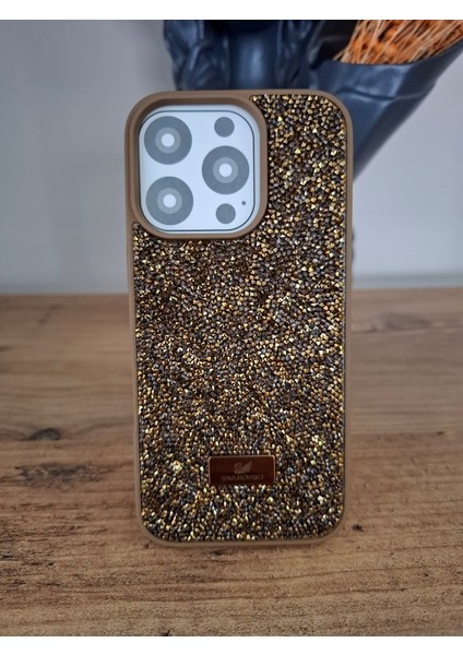 iPhone 16 Pro Max Uyumlu Işıltılı Taşlı Lüks İçi Kadife Kamera Çıkıntılı Kaliteli Kılıf