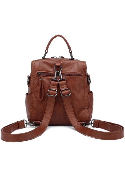 Yıkama Deri Sırt Askılı Kadın Çantası 21K Barcelona 1915 modelleri