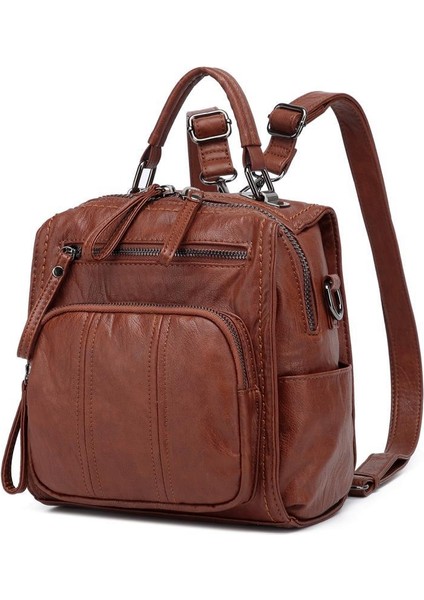 Yıkama Deri Sırt Askılı Kadın Çantası 21K Barcelona 1915 fırsatları