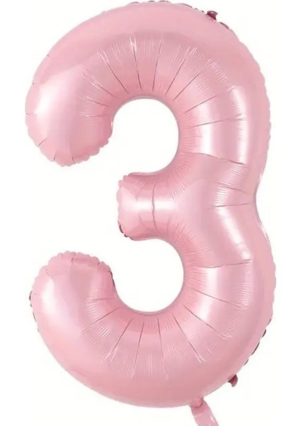 Pembe 3 Rakam Folyo Balon 80 cm