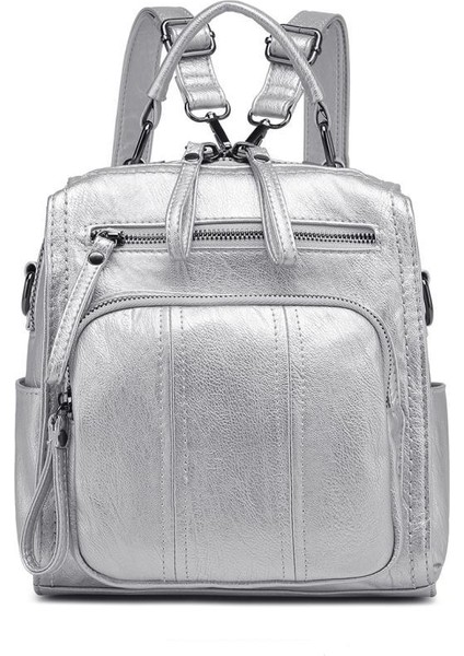 Yıkama Deri Sırt Askılı Kadın Çantası 21K Barcelona 1915