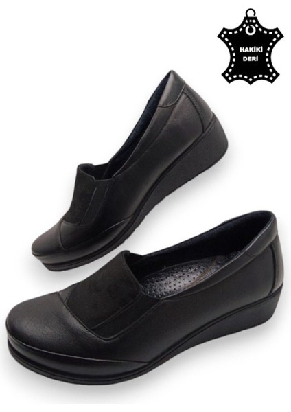 Deri Tam Ortopedik Iç Tabanlı Siyah Anne Ayakkabısı fırsatları