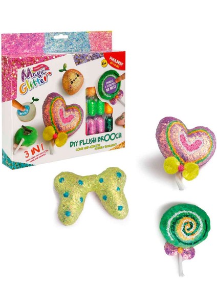 3in1 Magic Glitter Peluş Broş Tasarım Seti