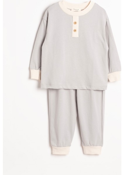 Mevsimlik Uzun Kollu Kız Erkek Çocuk Pijama Takımı