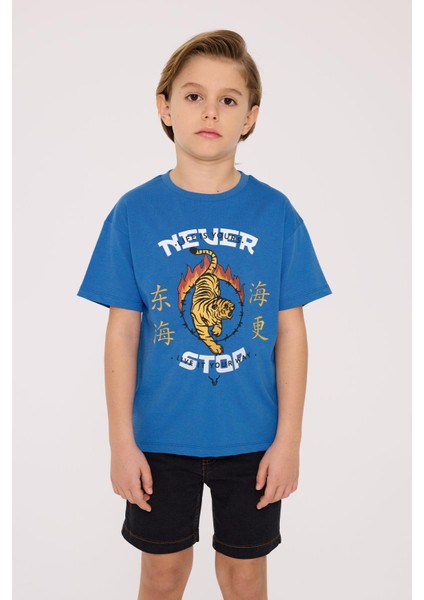 Bg Store Erkek Çocuk Mavi Tshirt