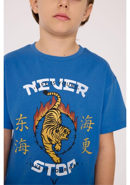 Bg Store Erkek Çocuk Mavi Tshirt