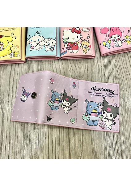 Karikatür Sanrio Kadın Cüzdan Anime Kuromi Hello Kitty Pu Deri Üç Katlı Kısa Çoklu Kart Cüzdan Kızlar Için Mini Para Pirse (Yurt Dışından) fiyatları