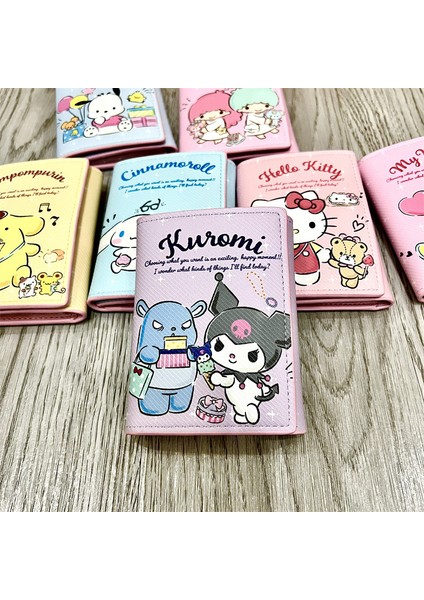 Karikatür Sanrio Kadın Cüzdan Anime Kuromi Hello Kitty Pu Deri Üç Katlı Kısa Çoklu Kart Cüzdan Kızlar Için Mini Para Pirse (Yurt Dışından) fırsatları