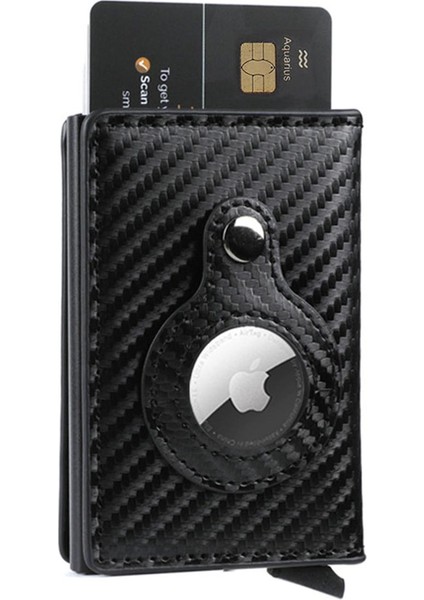 Yeni Karbon Fiber Apple Hava Etiketi Cüzdan Erkekler Iş Kimlik Kredi Kartı Tutucu Rfid Ince Anti Korumak Hava Etiketi Slayt Cüzdan Dropship (Yurt Dışından)