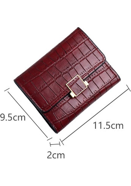 2022 Yeni Küçük Cüzdan Kadın Kısa Saf Renk Basit Timsah Desen Üç Katlı Öğrenci Toka Büyük Kapasiteli Bozuk Para Cüzdanı Kadın (Yurt Dışından) indirimleri